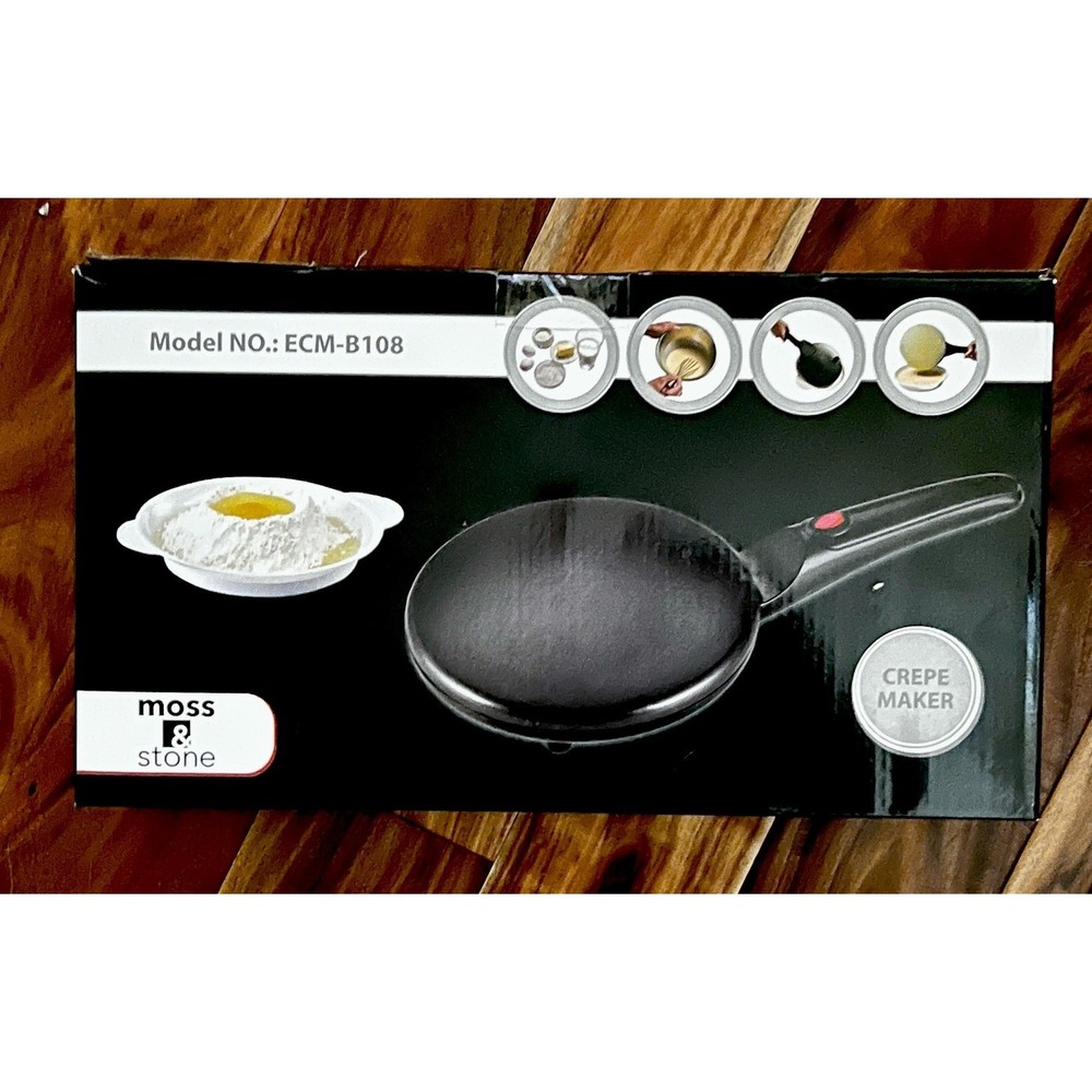 Crepe Maker – 8" Portable Crepe Pan‎ Nonstick with Dipping Plate, Auto Shut-Off